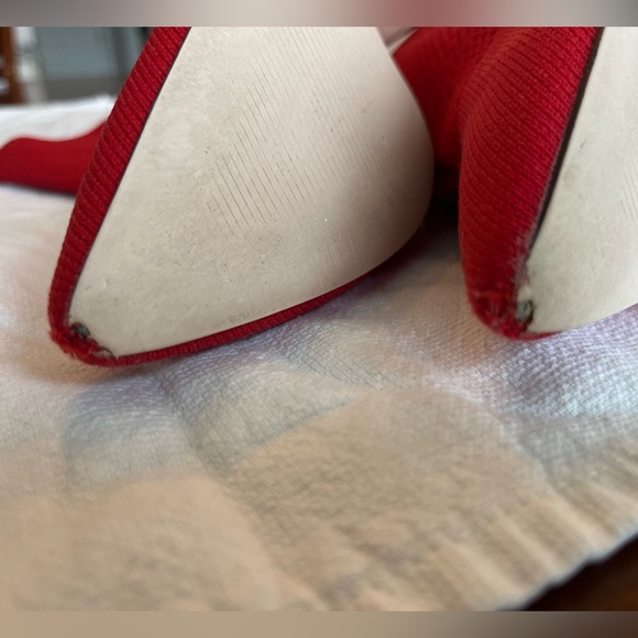 MIA McKinley Perforated Red Sock Booties, sz 9 high heels stilettos - Picture 8 of 8